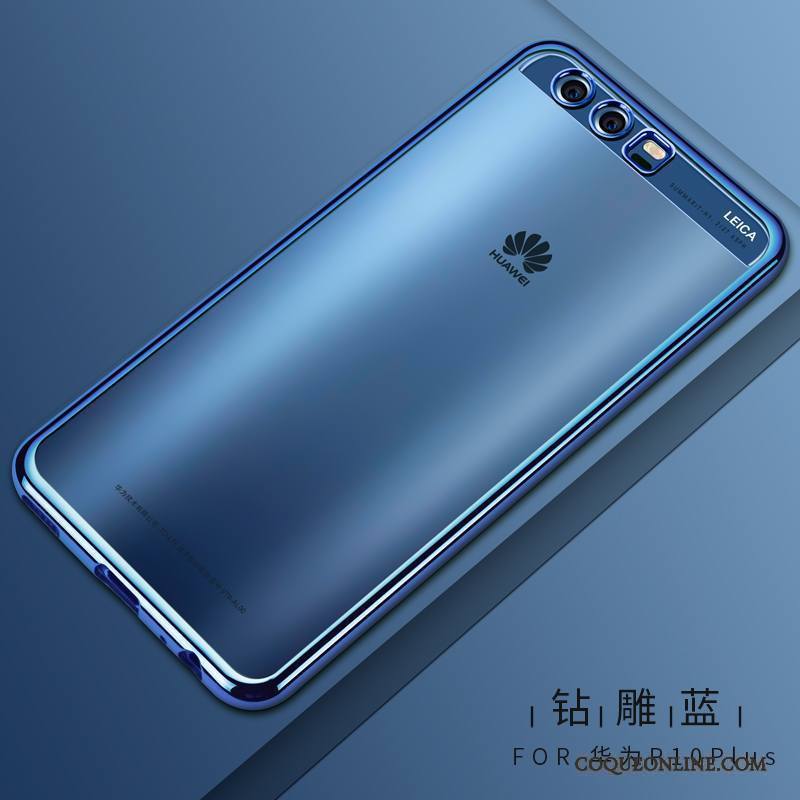 Huawei P10 Plus Très Mince Fluide Doux Or Coque De Téléphone Silicone Transparent Protection