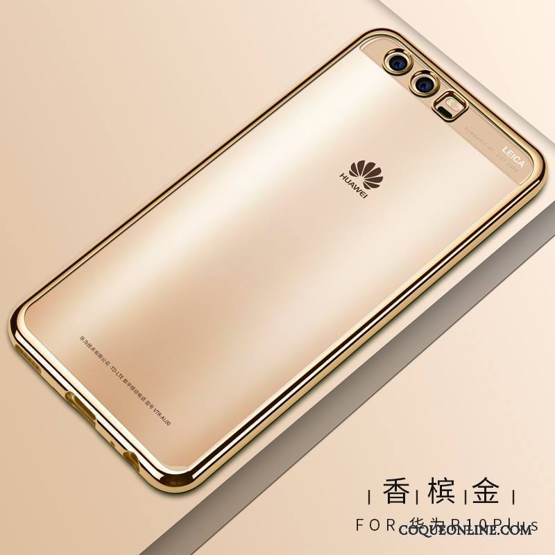 Huawei P10 Plus Très Mince Fluide Doux Or Coque De Téléphone Silicone Transparent Protection