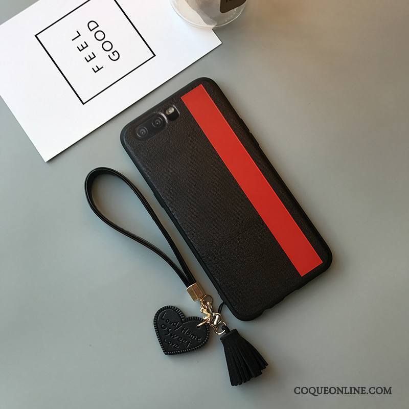 Huawei P10 Plus À Franges Coque De Téléphone Noir Marque De Tendance Étui Amoureux Silicone