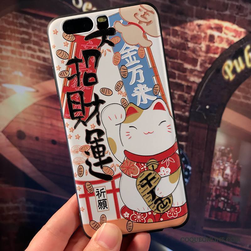 Huawei P10 Plus Étui Coque De Téléphone Tout Compris Dessin Animé Noir Incassable Fluide Doux