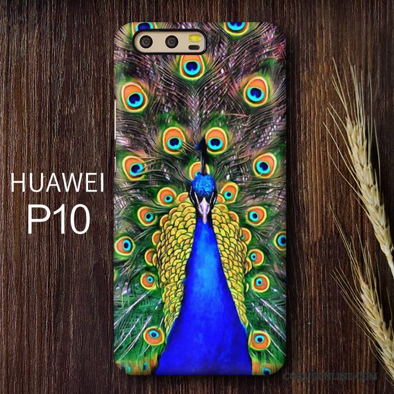 Huawei P10 Plus Étui Délavé En Daim Incassable Coque De Téléphone Vert Paon Téléphone Portable