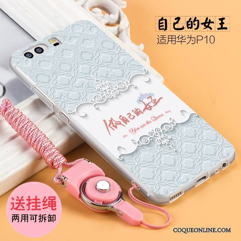 Huawei P10 Plus Étui Protection Coque De Téléphone Créatif Fluide Doux Rose Silicone