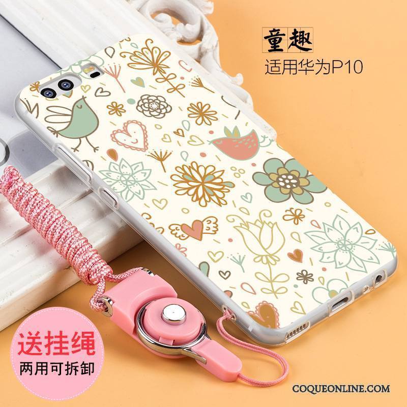 Huawei P10 Plus Étui Protection Coque De Téléphone Créatif Fluide Doux Rose Silicone