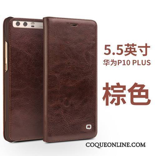 Huawei P10 Plus Étui Protection Étui En Cuir Cuir Véritable Housse Business Coque De Téléphone