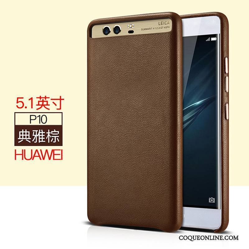 Huawei P10 Protection Cuir Véritable Coque De Téléphone Bleu Téléphone Portable Tout Compris Étui