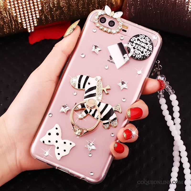 Huawei P10 Strass Coque Rose De Téléphone Protection Étui Silicone