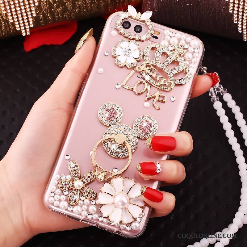 Huawei P10 Strass Coque Rose De Téléphone Protection Étui Silicone