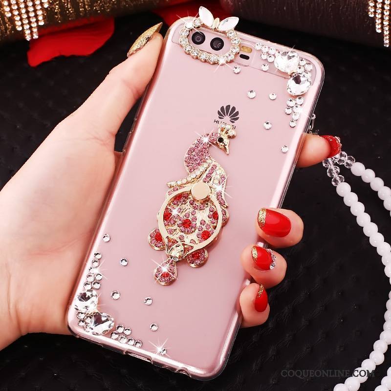 Huawei P10 Strass Coque Rose De Téléphone Protection Étui Silicone