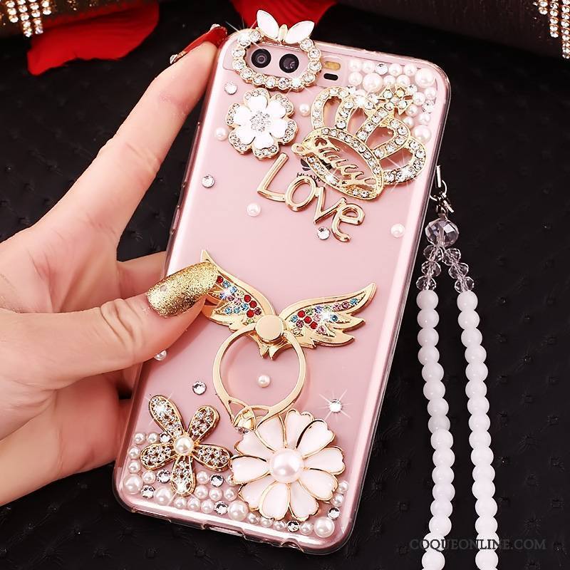 Huawei P10 Strass Coque Rose De Téléphone Protection Étui Silicone