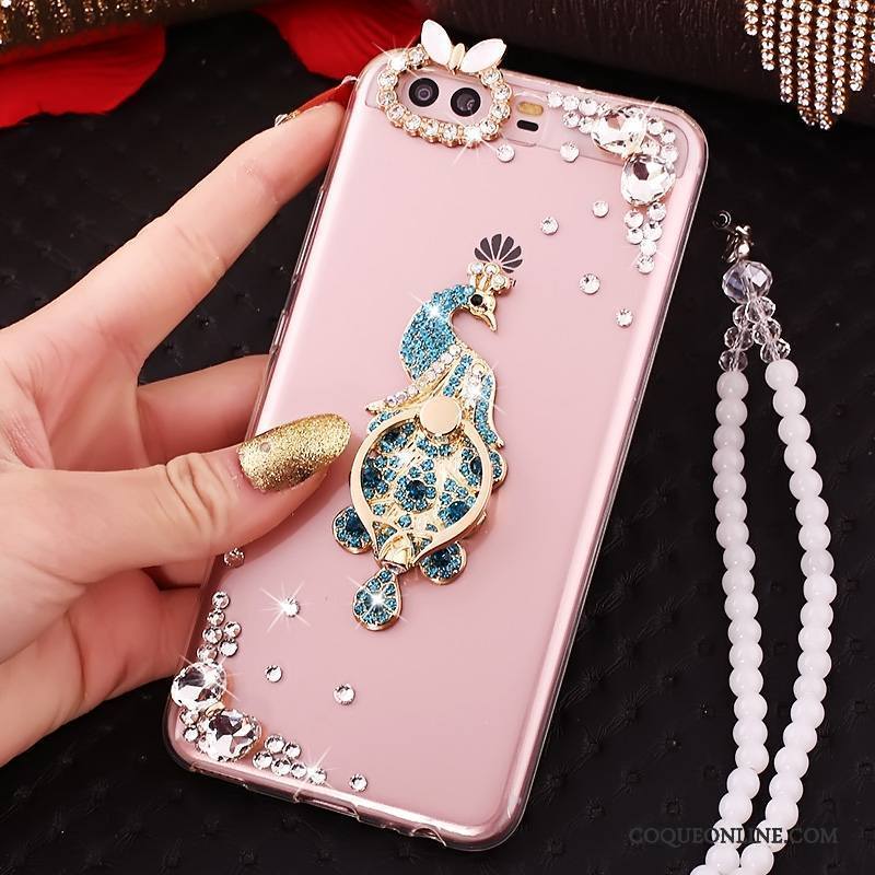 Huawei P10 Strass Coque Rose De Téléphone Protection Étui Silicone