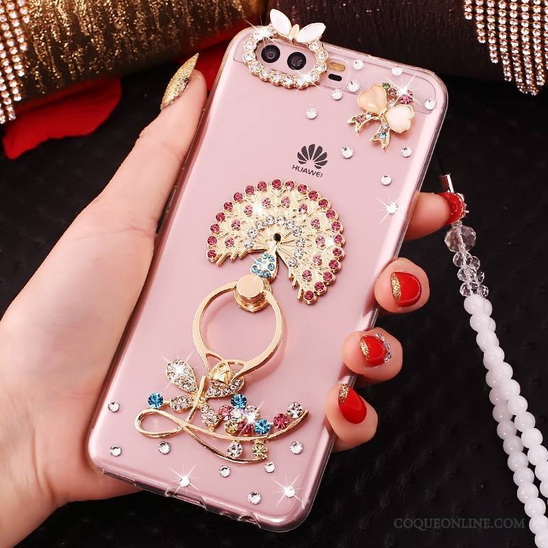 Huawei P10 Strass Coque Rose De Téléphone Protection Étui Silicone