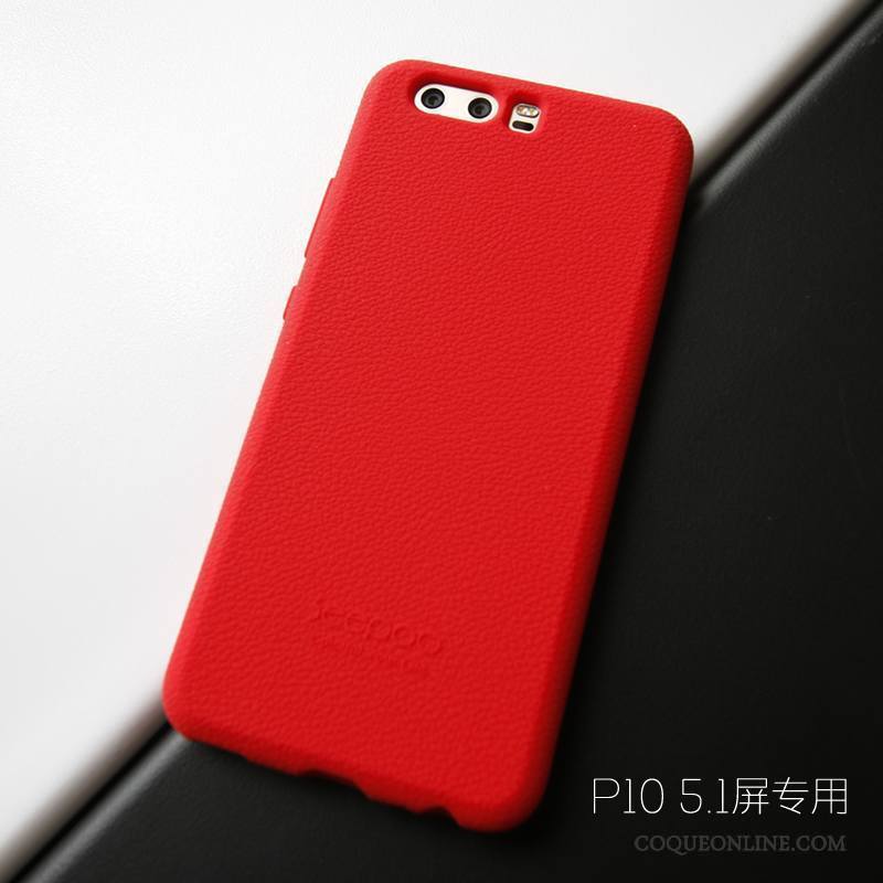 Huawei P10 Tissu Tout Compris Protection Coque Modèle Fleurie Orange Cuir