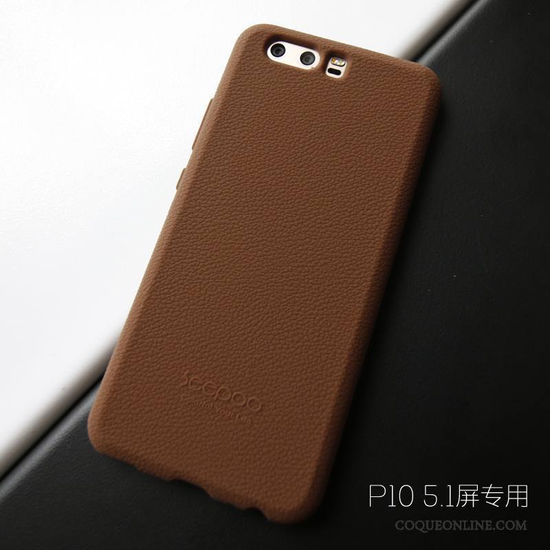 Huawei P10 Tissu Tout Compris Protection Coque Modèle Fleurie Orange Cuir