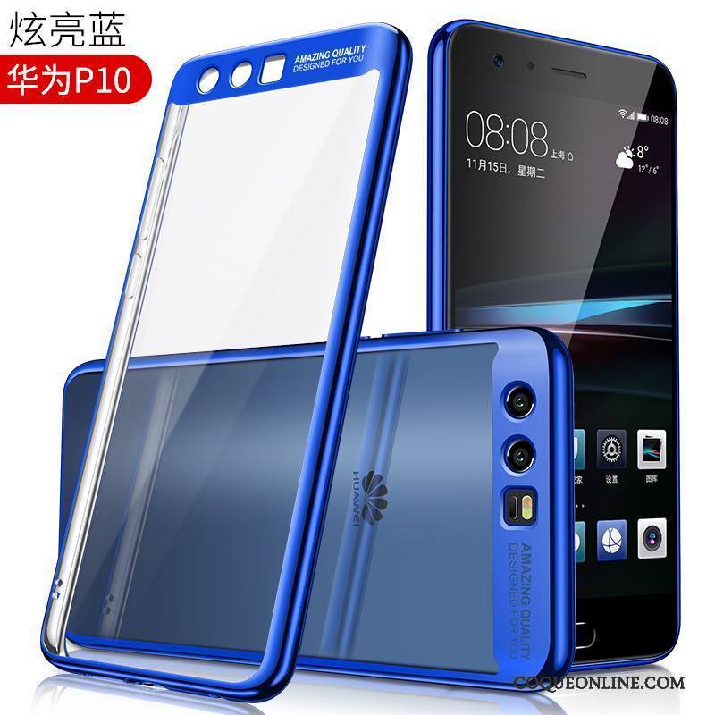 Huawei P10 Très Mince Transparent Tendance Étui Silicone Coque De Téléphone Or