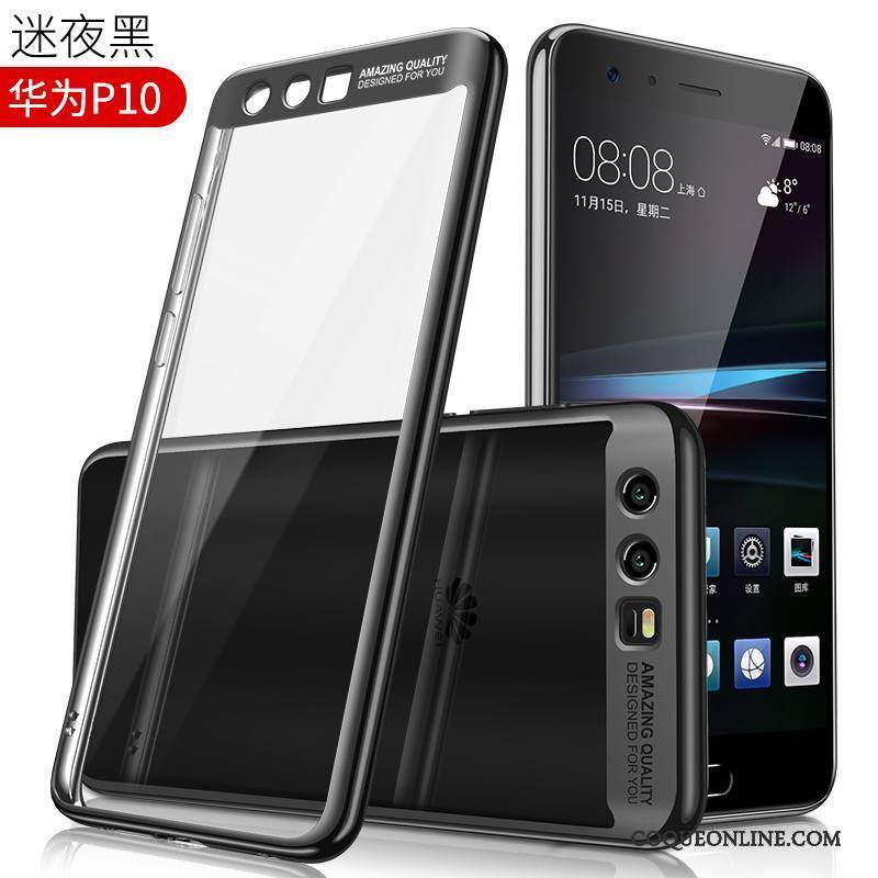 Huawei P10 Très Mince Transparent Tendance Étui Silicone Coque De Téléphone Or