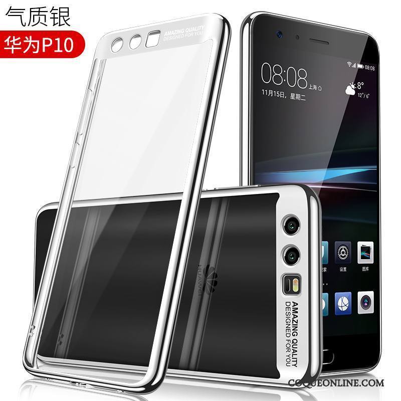 Huawei P10 Très Mince Transparent Tendance Étui Silicone Coque De Téléphone Or