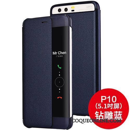 Huawei P10 Étui En Cuir Incassable Protection Or Clamshell Coque De Téléphone