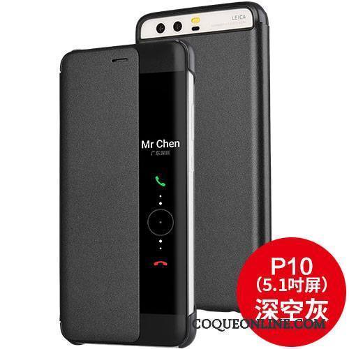 Huawei P10 Étui En Cuir Incassable Protection Or Clamshell Coque De Téléphone