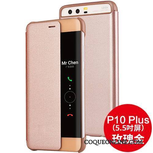 Huawei P10 Étui En Cuir Incassable Protection Or Clamshell Coque De Téléphone