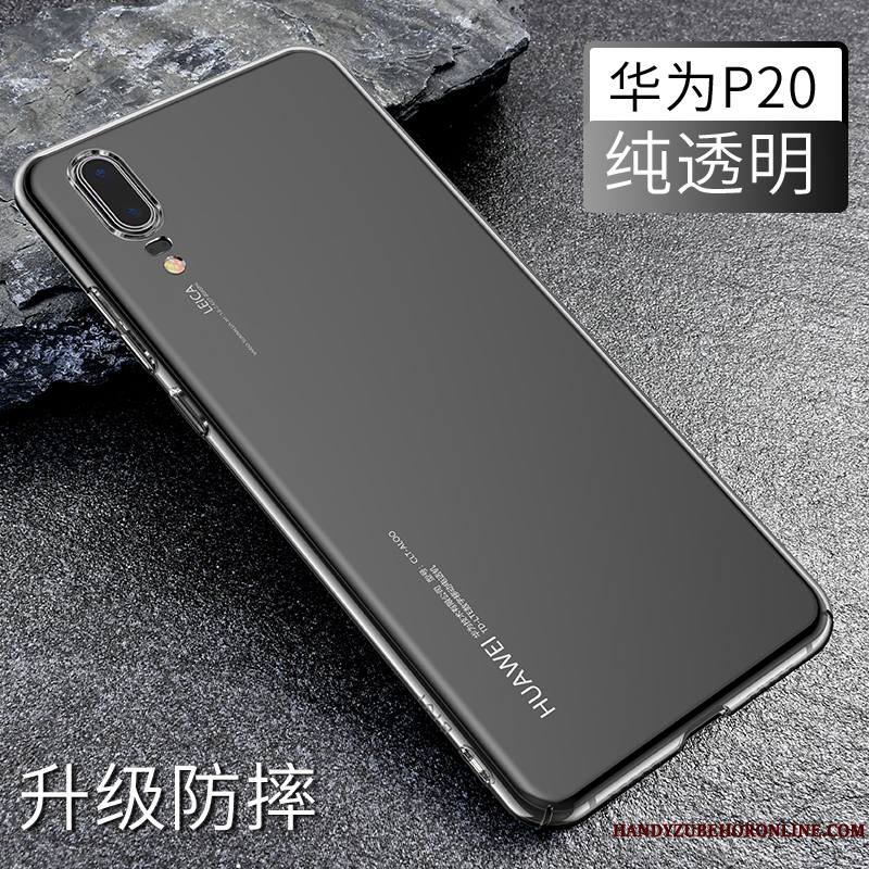 Huawei P20 Coque Clair Tout Compris Protection Délavé En Daim Incassable Très Mince Transparent