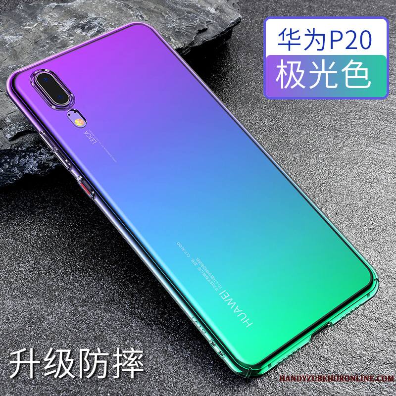 Huawei P20 Coque Clair Tout Compris Protection Délavé En Daim Incassable Très Mince Transparent