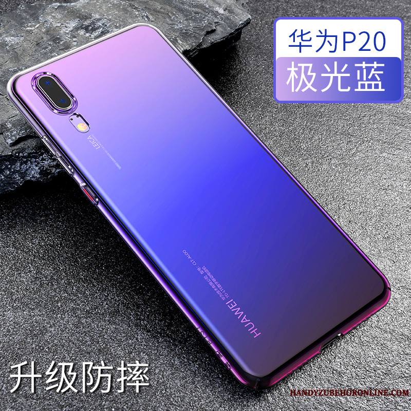 Huawei P20 Coque Clair Tout Compris Protection Délavé En Daim Incassable Très Mince Transparent