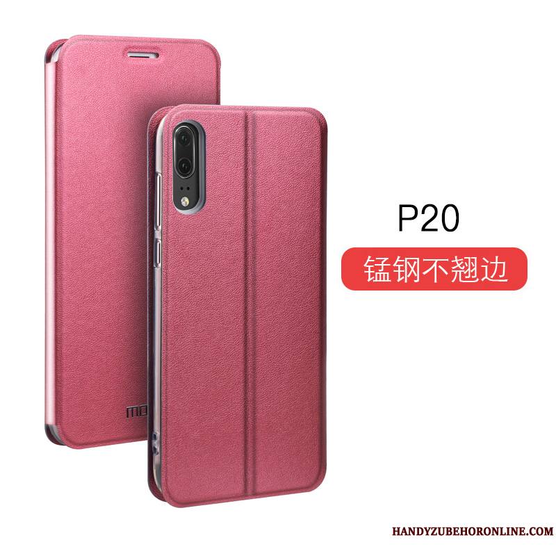 Huawei P20 Coque Clamshell Créatif Membrane Tout Compris Mode Or Étui