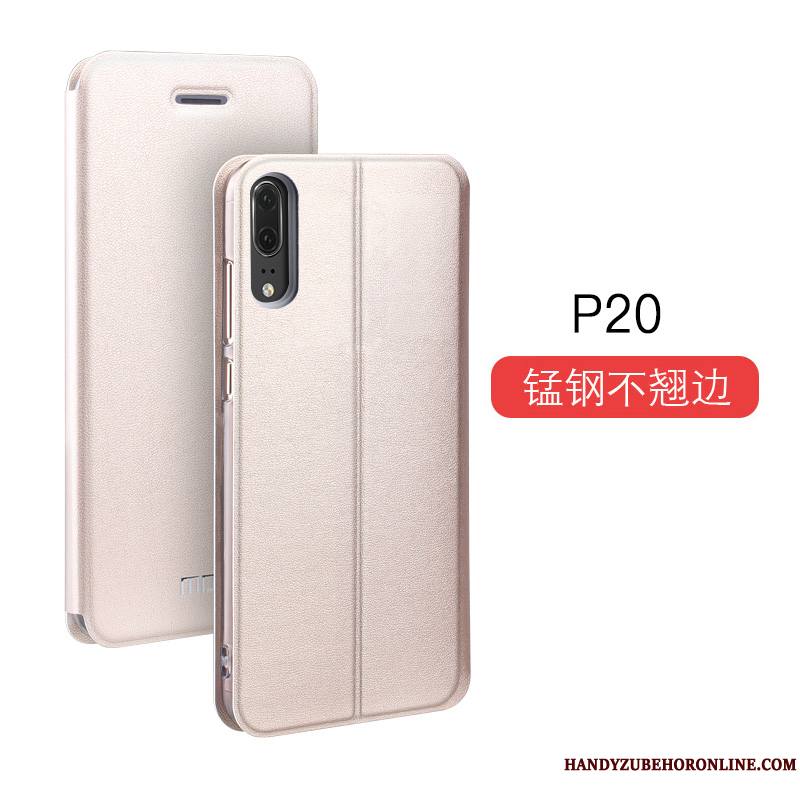 Huawei P20 Coque Clamshell Créatif Membrane Tout Compris Mode Or Étui