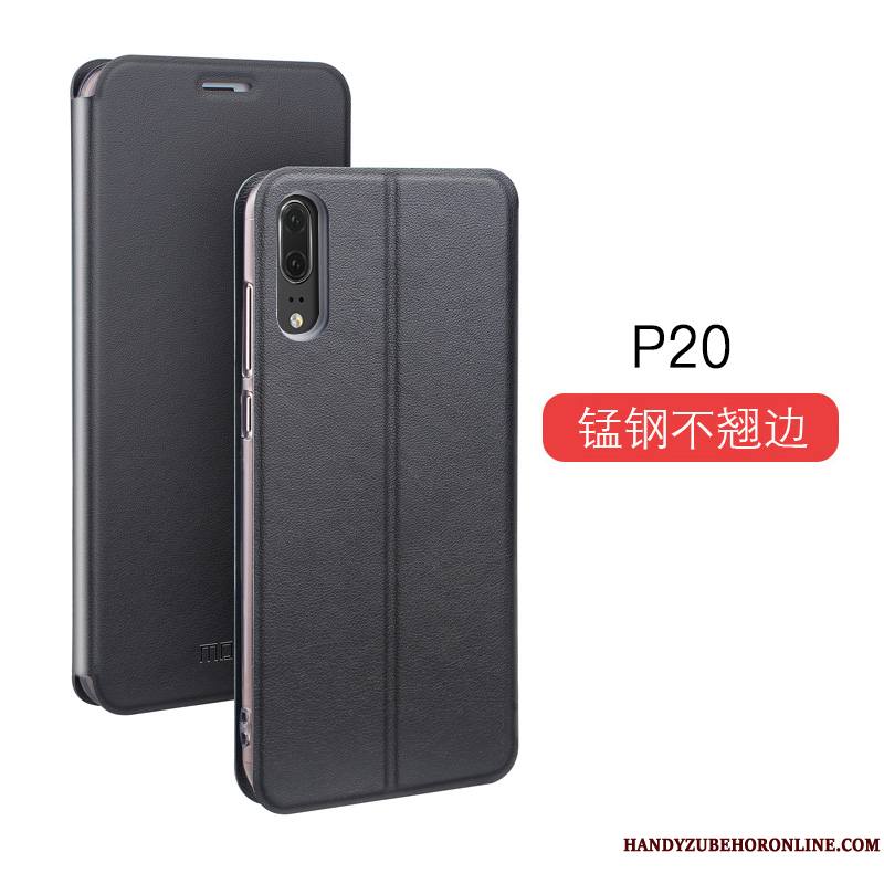 Huawei P20 Coque Clamshell Créatif Membrane Tout Compris Mode Or Étui