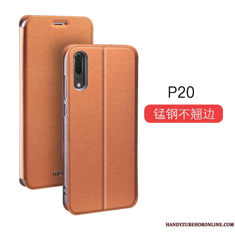 Huawei P20 Coque Clamshell Créatif Membrane Tout Compris Mode Or Étui