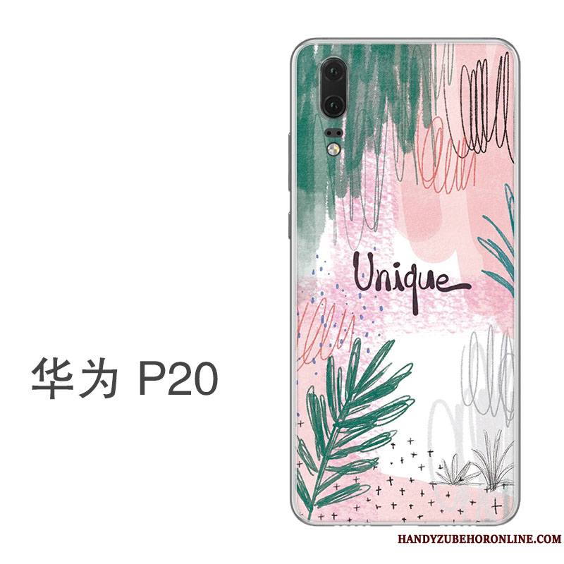 Huawei P20 Coque Protection Étui Tout Compris Incassable Ornements Suspendus Silicone Frais