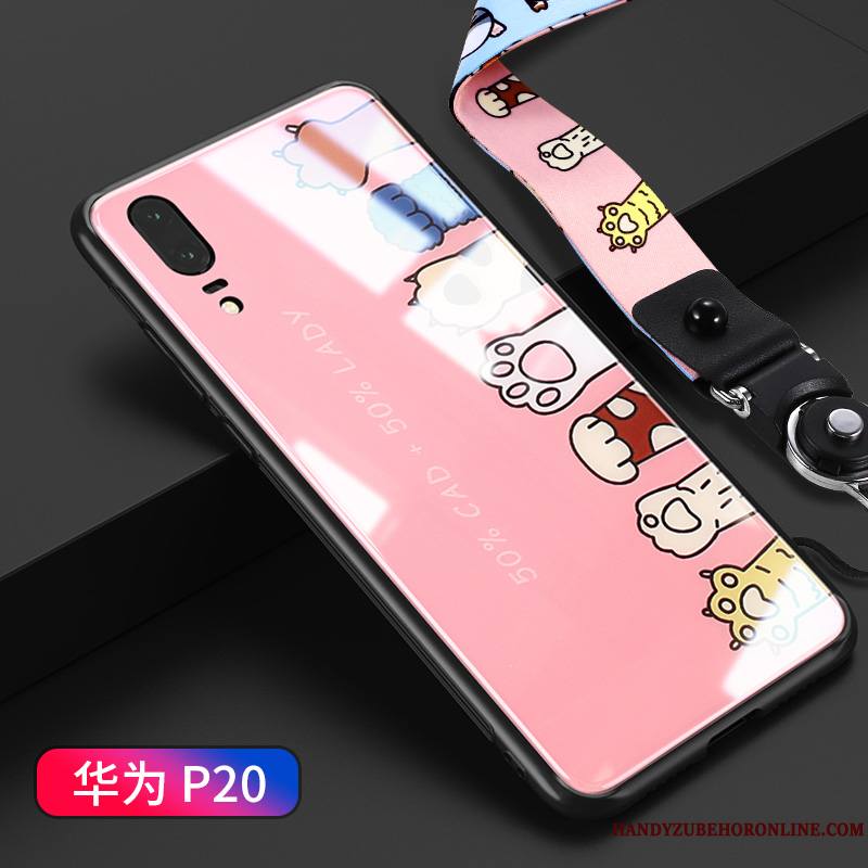 Huawei P20 Coque Très Mince Blanc Charmant Incassable Tout Compris Verre Silicone