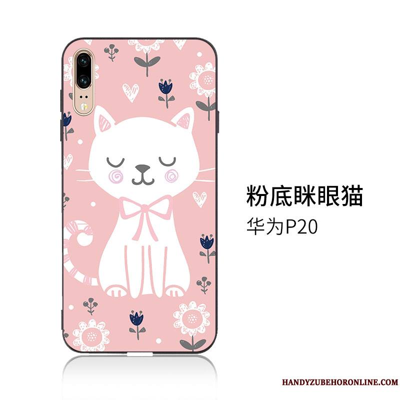 Huawei P20 Dessin Animé Bleu Étui Coque Tendance Ornements Suspendus Protection