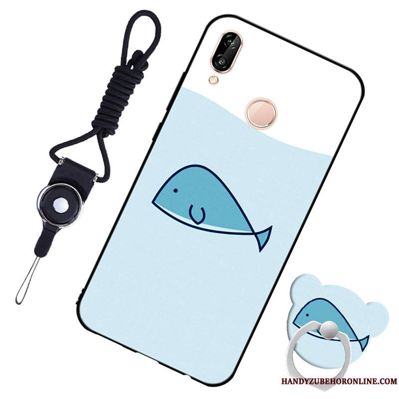 Huawei P20 Lite Bleu Protection Coque Silicone Étui Téléphone Portable