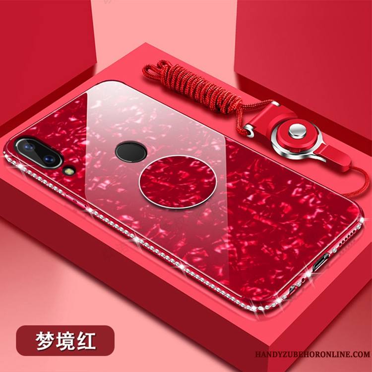 Huawei P20 Lite Coque De Téléphone Incassable Rose Fluide Doux Strass