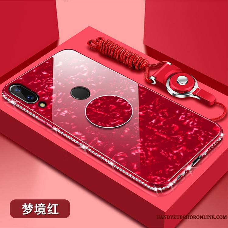 Huawei P20 Lite Coque De Téléphone Incassable Rose Fluide Doux Strass