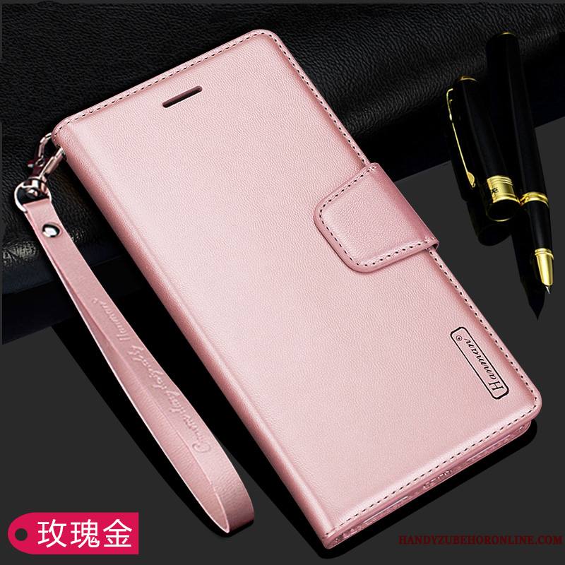 Huawei P20 Lite Coque De Téléphone Étui En Cuir Fluide Doux Incassable Tout Compris Protection Or