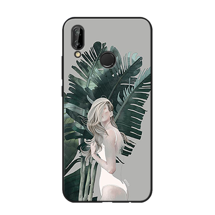 Huawei P20 Lite Noir Coque De Téléphone Art Silicone Étui Bordure Protection