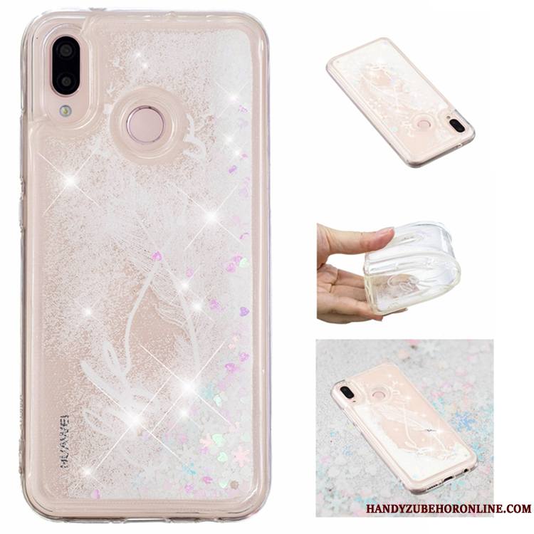 Huawei P20 Lite Quicksand Liquide Étui Coque Téléphone Portable Nouveau Bleu