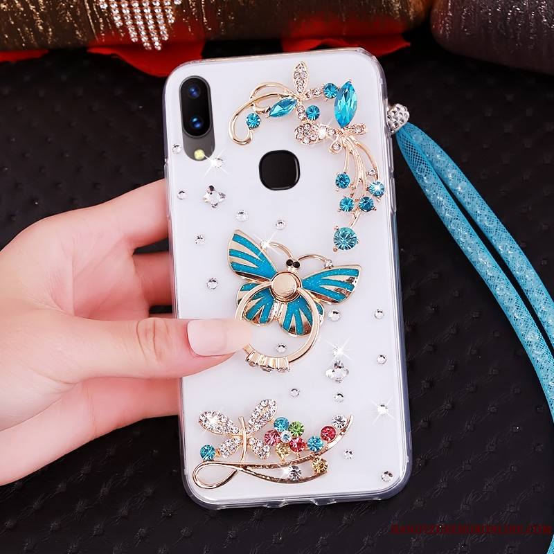 Huawei P20 Lite Strass Étui Jeunesse Fluide Doux Coque De Téléphone Violet Protection