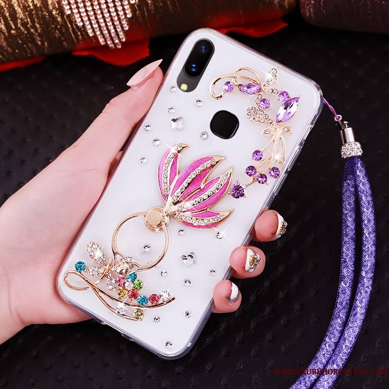 Huawei P20 Lite Strass Étui Jeunesse Fluide Doux Coque De Téléphone Violet Protection