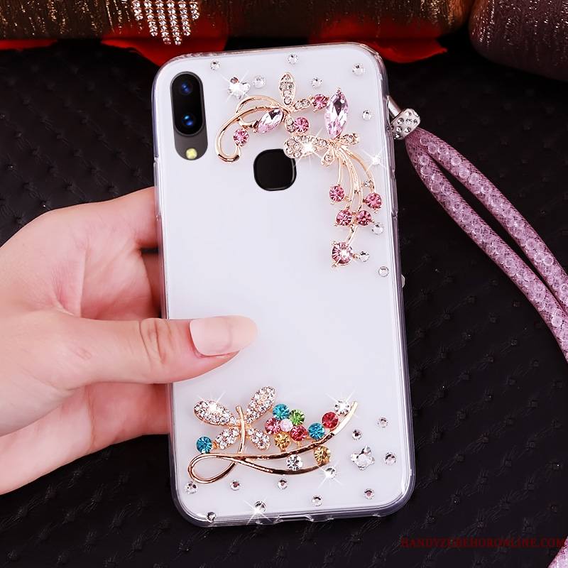 Huawei P20 Lite Strass Étui Jeunesse Fluide Doux Coque De Téléphone Violet Protection