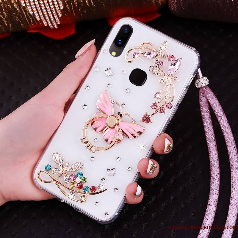 Huawei P20 Lite Strass Étui Jeunesse Fluide Doux Coque De Téléphone Violet Protection