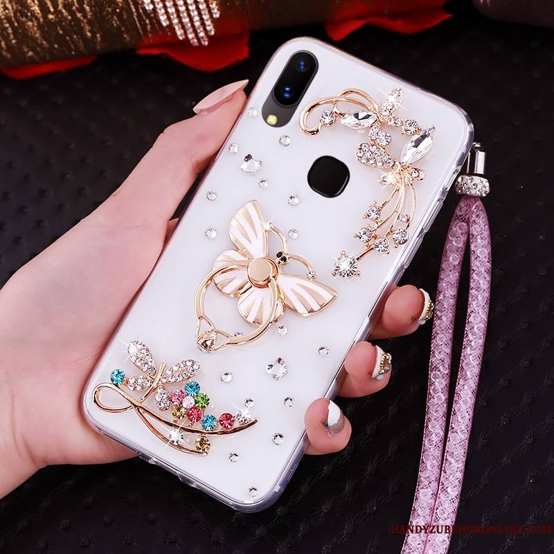 Huawei P20 Lite Strass Étui Jeunesse Fluide Doux Coque De Téléphone Violet Protection