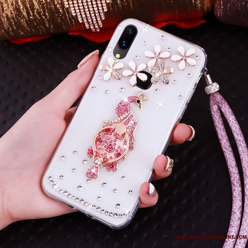 Huawei P20 Lite Strass Étui Jeunesse Fluide Doux Coque De Téléphone Violet Protection