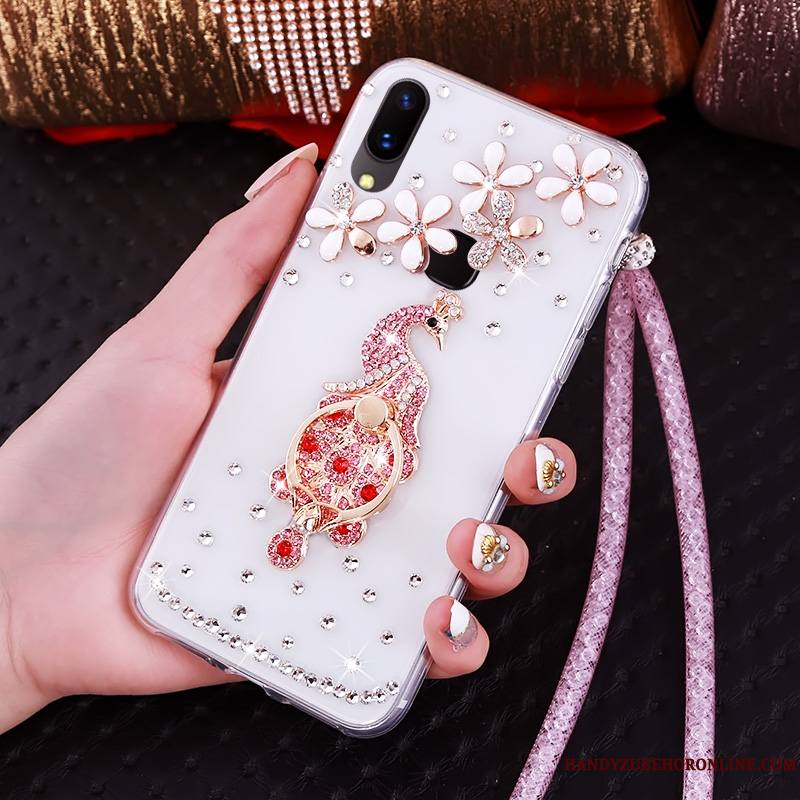 Huawei P20 Lite Strass Étui Jeunesse Fluide Doux Coque De Téléphone Violet Protection