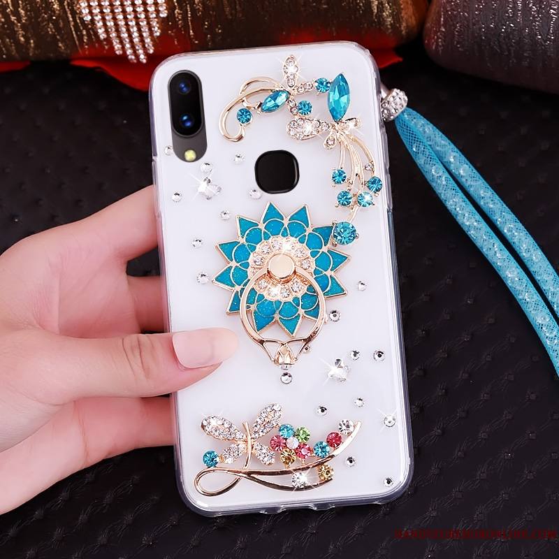 Huawei P20 Lite Strass Étui Jeunesse Fluide Doux Coque De Téléphone Violet Protection