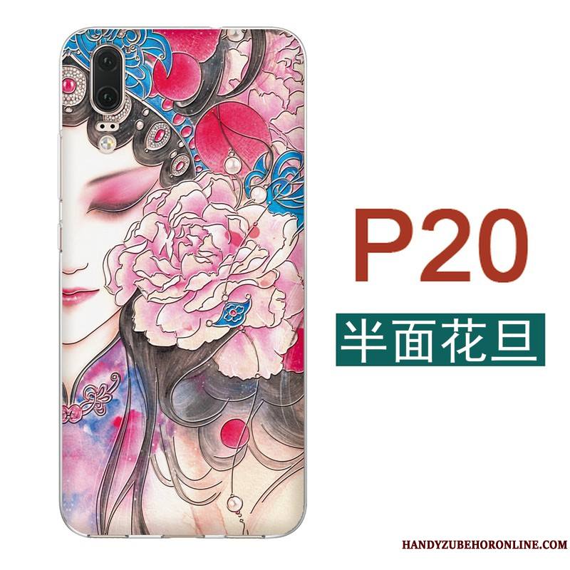 Huawei P20 Peinte À La Main Coque Légère Créatif De Téléphone Étui Fluide Doux
