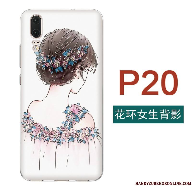 Huawei P20 Peinte À La Main Coque Légère Créatif De Téléphone Étui Fluide Doux