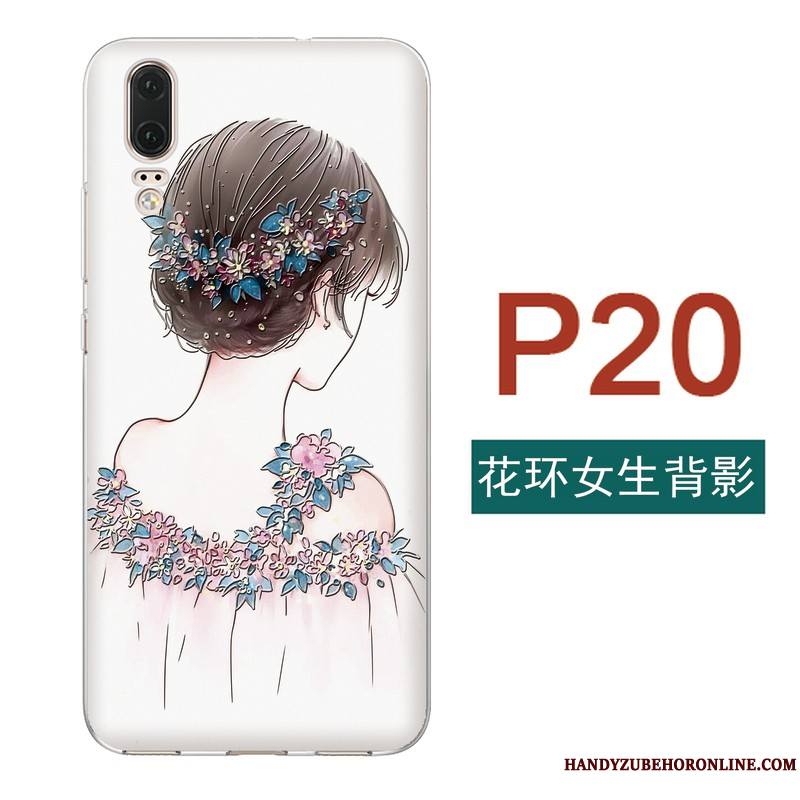 Huawei P20 Peinte À La Main Coque Légère Créatif De Téléphone Étui Fluide Doux